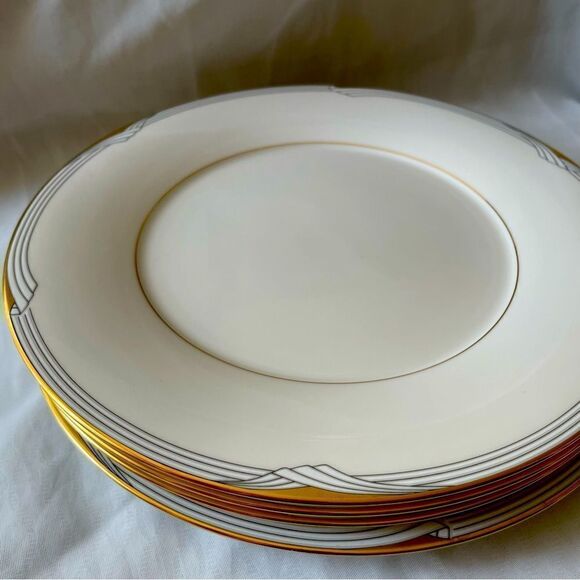 Vintage discontinued Noritake Golden Cove fine china 10.5" dinner plates set-4 - Picture 1 of 13